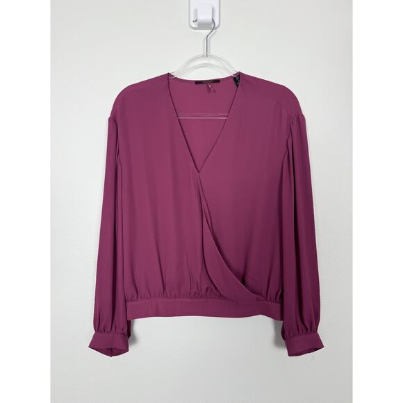 Scotch & Soda Mauve Blouse Womens Medium Pink Wrap Front Elegant Work Feminine - Picture 2 of 16